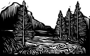 http://www.dreamstime.com/stock-image-woodcut-landscape-style-expressionist-trees-river-image31174061